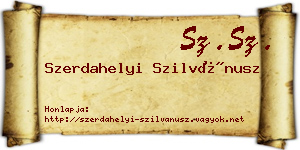 Szerdahelyi Szilvánusz névjegykártya